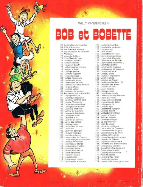 Verso de l'album Bob et Bobette Tome 112 Les masques blancs