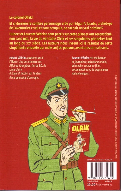 Verso de l'album Olrik la biographie non autorisée