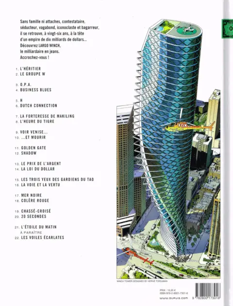 Verso de l'album Largo Winch Tome 21 L'Étoile du matin