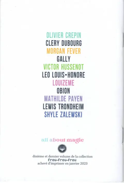 Verso de l'album All about magic