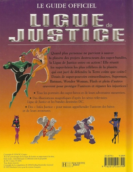 Verso de l'album Ligue de Justice - Le Guide Officiel