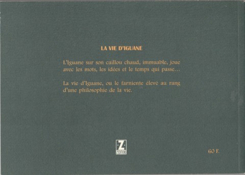 Verso de l'album La vie d'iguane