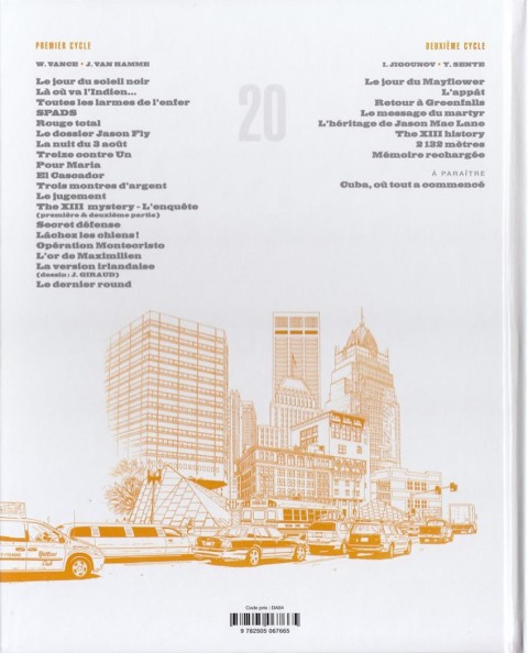 Verso de l'album XIII Tome 20 Le jour du Mayflower