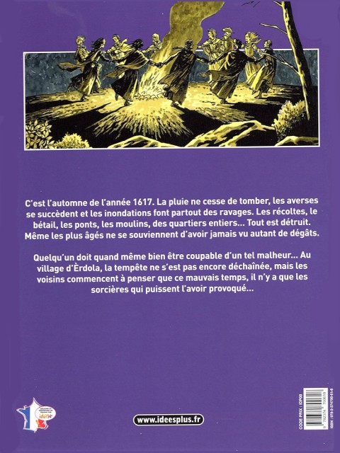 Verso de l'album Sorcières 1617, l'année du déluge !