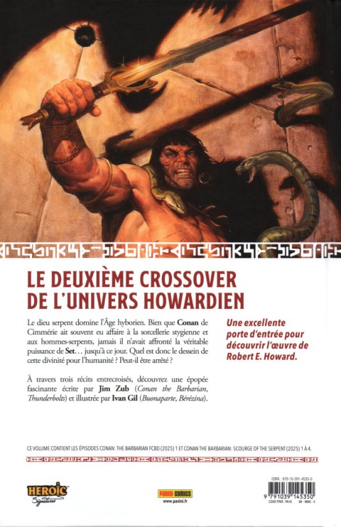 Verso de l'album Conan le barbare Le fléau du serpent