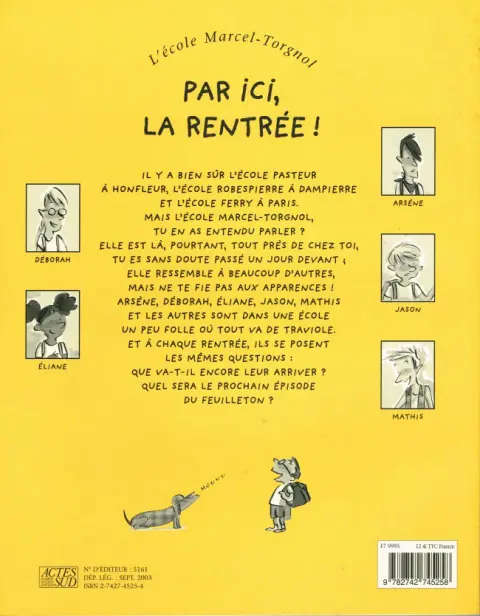 Verso de l'album L'École Marcel-Torgnol Tome 1 Par ici, la rentrée !