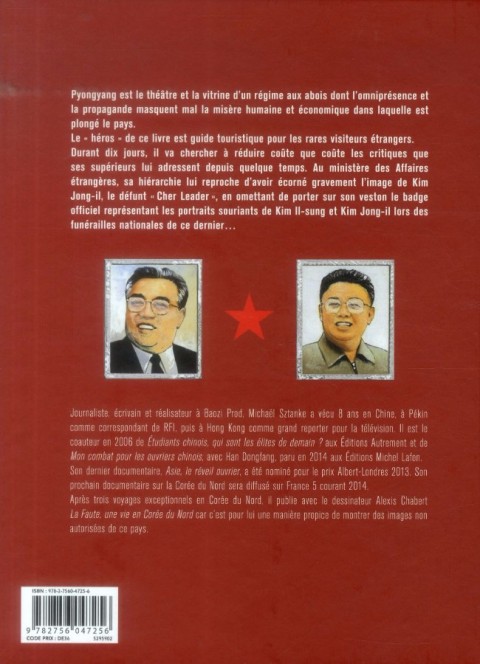 Verso de l'album La Faute, une vie en Corée du Nord