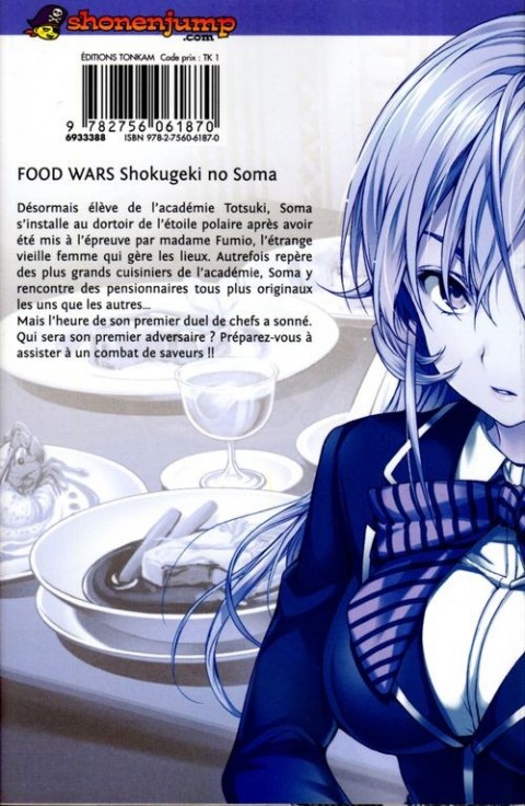 Verso de l'album Food Wars ! 2