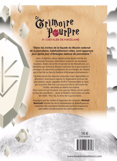 Verso de l'album Le Grimoire pourpre Tome 4 Chevalier de porcelaine