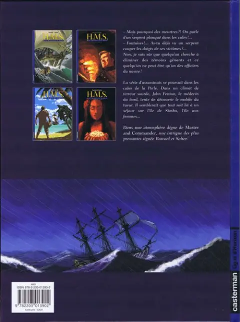 Verso de l'album H.M.S. - His Majesty's Ship Tome 4 Le mystère de la Perle