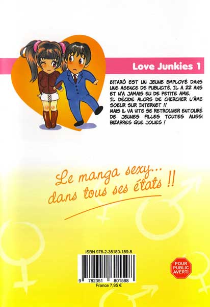 Verso de l'album Love junkies Saison 1 Tome 1