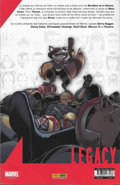 Verso de l'album Marvel Legacy - Marvel Epics Tome 2 La quête de l'infini