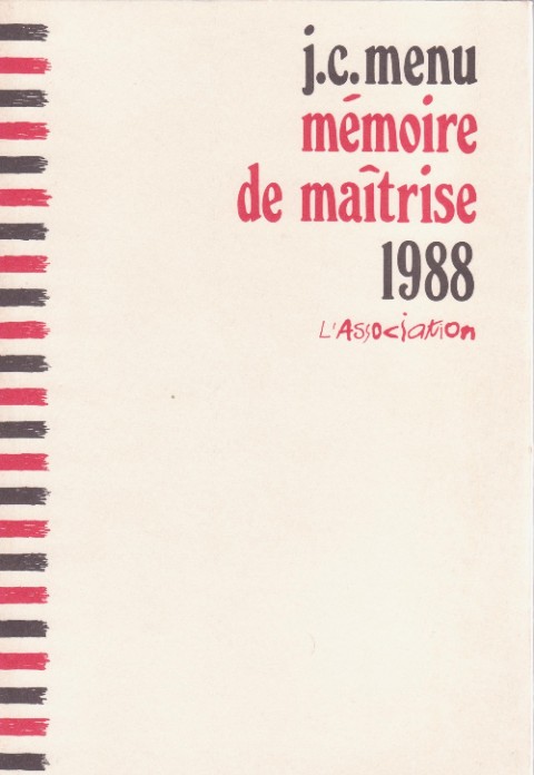 Couverture de l'album Mémoire de maîtrise 1988