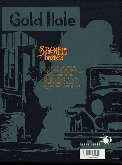 Verso de l'album Spaghetti Brothers Version en couleur Tome 3
