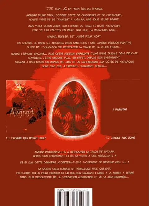 Verso de l'album Akarad L'homme qui devint Loup