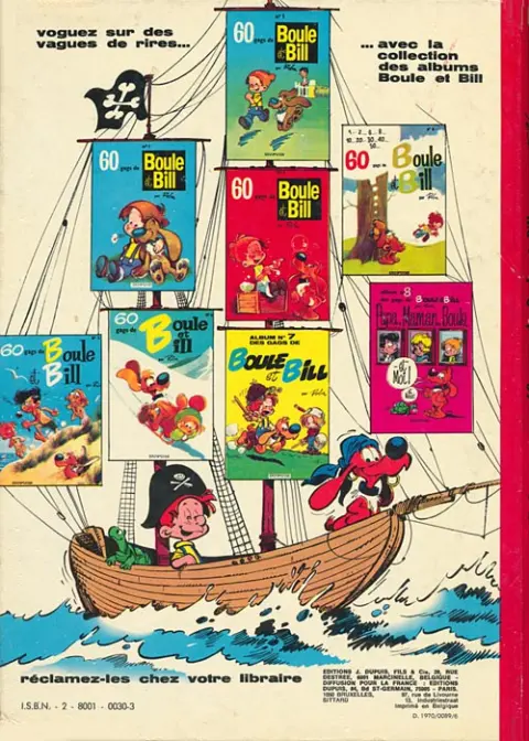 Verso de l'album Boule & Bill Tome 1 60 gags de Boule et Bill
