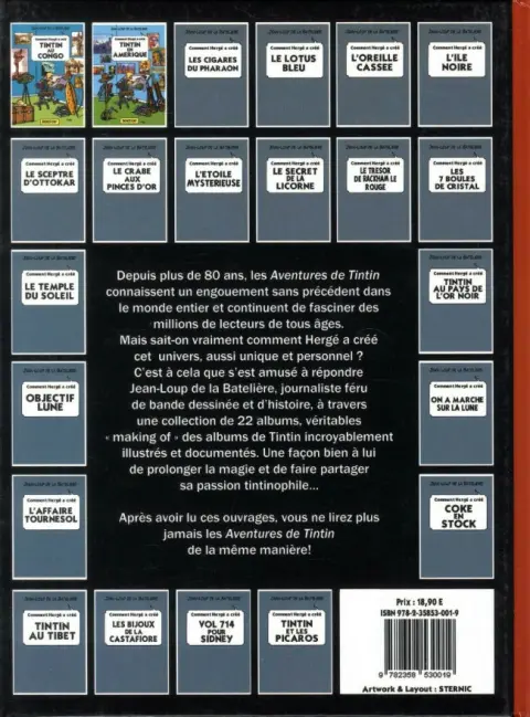 Verso de l'album Comment Hergé a créé... Tome 2 Tintin en Amérique