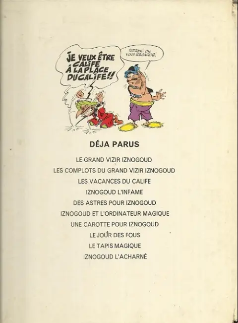 Verso de l'album Iznogoud Tome 4 Iznogoud l'infâme