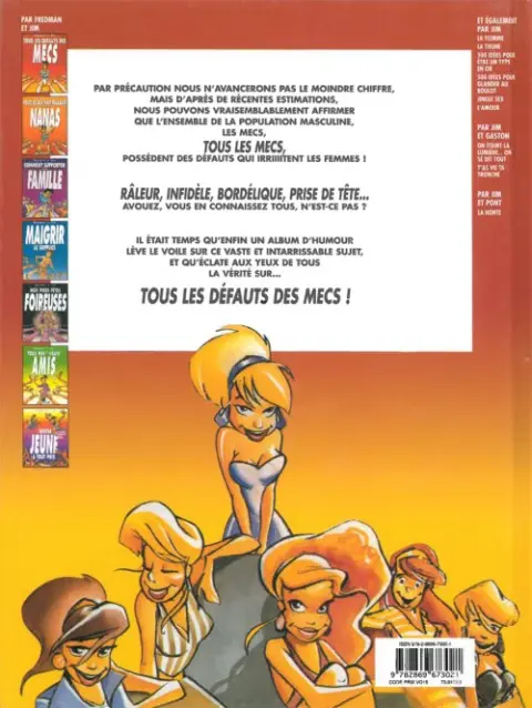 Verso de l'album Jim et ses copains Tome 1 Tous les défauts des mecs