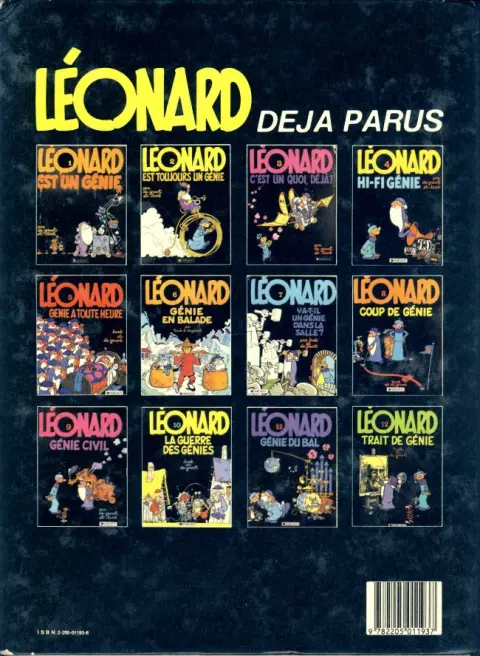 Verso de l'album Léonard Tome 2 Léonard est toujours un génie