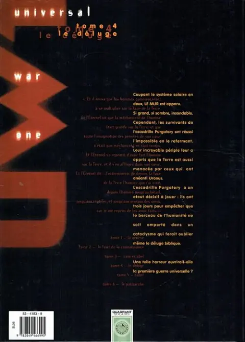 Verso de l'album Universal War One Tome 4 Le déluge