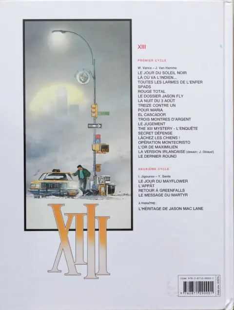 Verso de l'album XIII Tome 1 Le jour du soleil noir