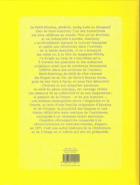 Verso de l'album René Goscinny - Au-delà du rire