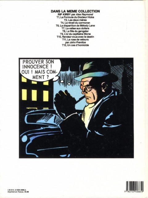 Verso de l'album Rip Kirby Tome 12 Un cas d'homicide