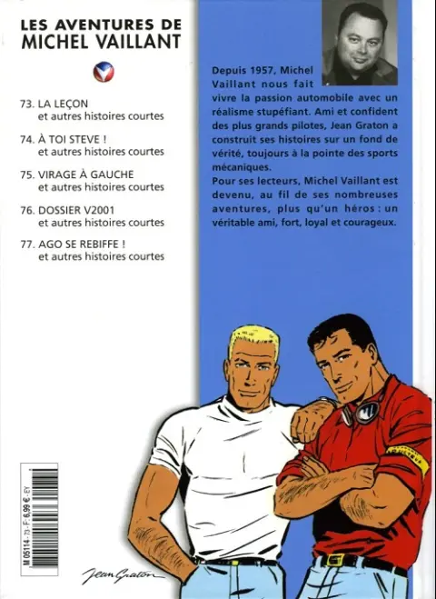 Verso de l'album Michel Vaillant La Collection Tome 73 La leçon et autres histoires courtes