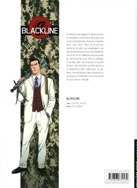 Verso de l'album Blackline Tome 2 Retombées