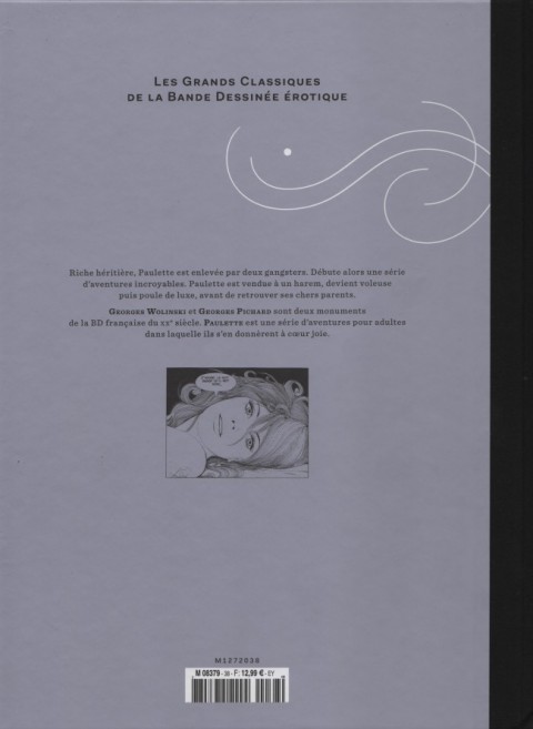 Verso de l'album Les Grands Classiques de la Bande Dessinée Érotique - La Collection Tome 38 Paulette - Tome 1