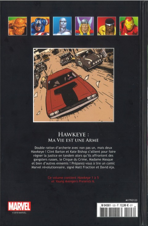 Verso de l'album Marvel Comics - La collection de référence Tome 123 Hawkeye - Ma Vie est une Arme