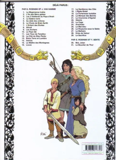 Verso de l'album Thorgal Tome 27 Le Barbare