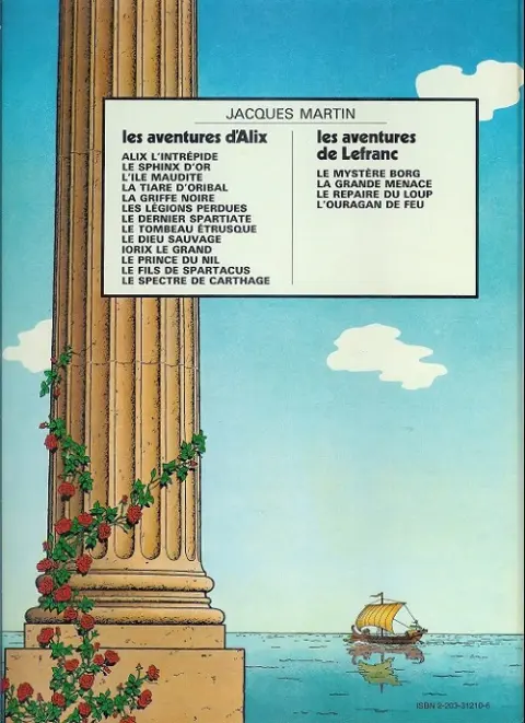 Verso de l'album Alix Tome 4 la tiare d'Oribal