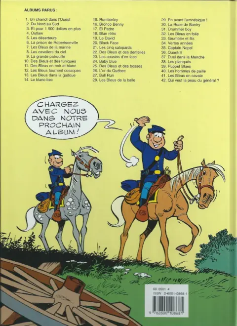 Verso de l'album Les Tuniques Bleues Tome 11 Des bleus en noir et blanc