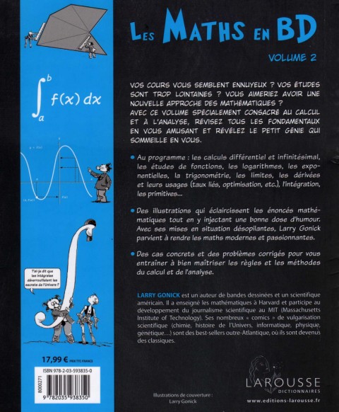 Verso de l'album Les Maths en BD 2 Calcul et analyse