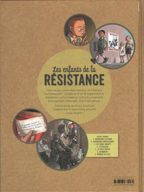 Verso de l'album Les Enfants de la Résistance Tome 1 Premières actions