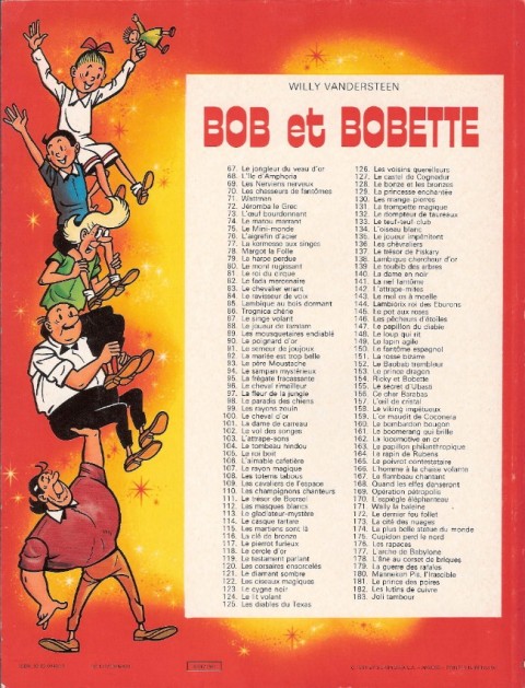 Verso de l'album Bob et Bobette Tome 94 Le sampan mystérieux