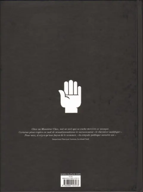 Verso de l'album Choc - Les fantômes de Knightgrave Première partie
