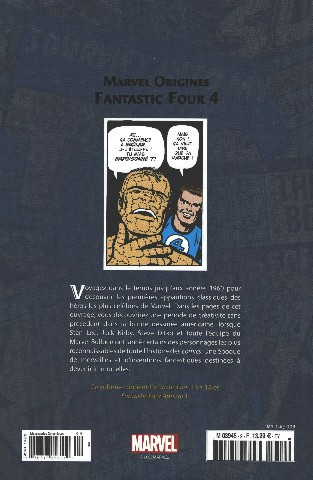 Verso de l'album Marvel Origines N° 9 Fantastic Four 4 (1963)