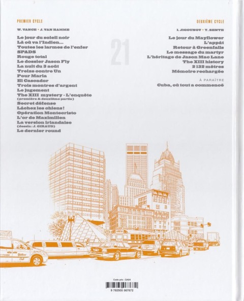 Verso de l'album XIII Tome 21 L'appât