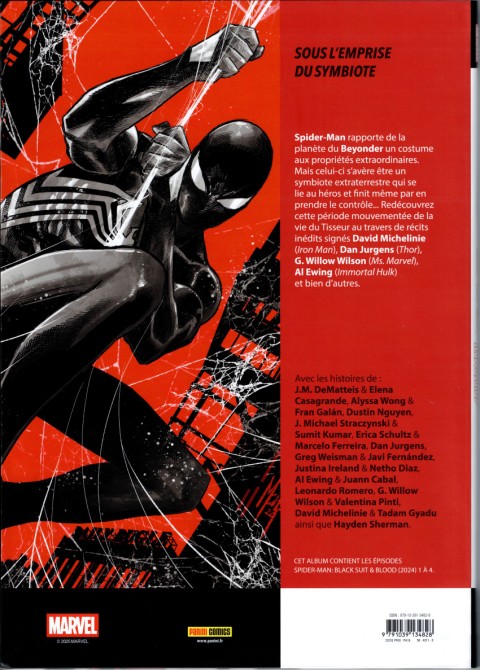 Verso de l'album Spider-Man : Black Suit & Blood