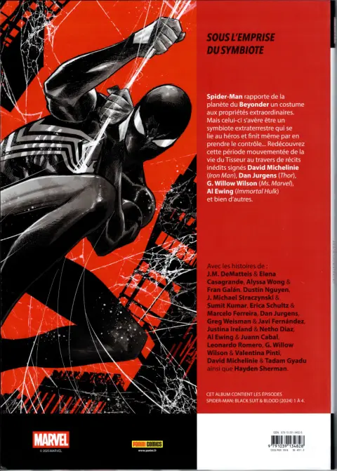 Verso de l'album Spider-Man : Black Suit & Blood