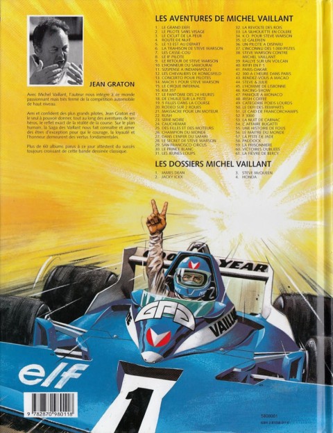 Verso de l'album Michel Vaillant Tome 52 F3000