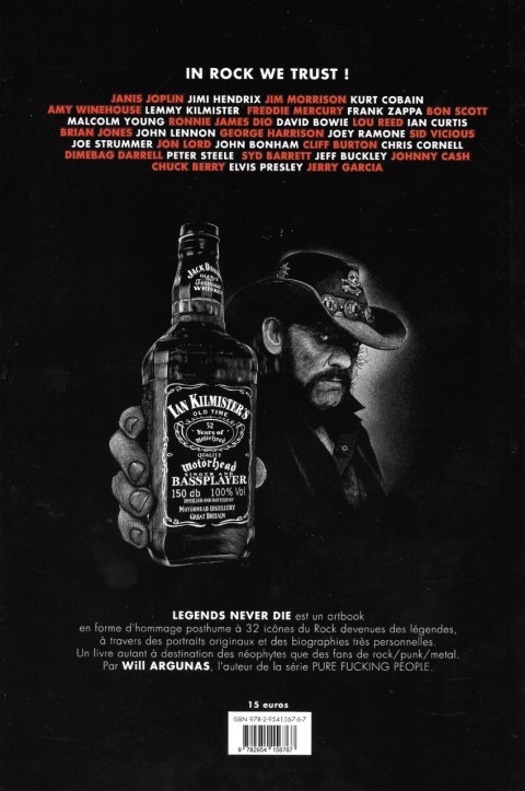 Verso de l'album Legends never die
