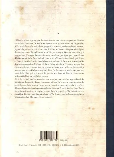 Verso de l'album Le feu