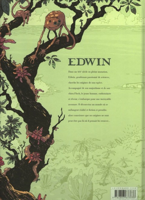 Verso de l'album Edwin, le voyage aux origines