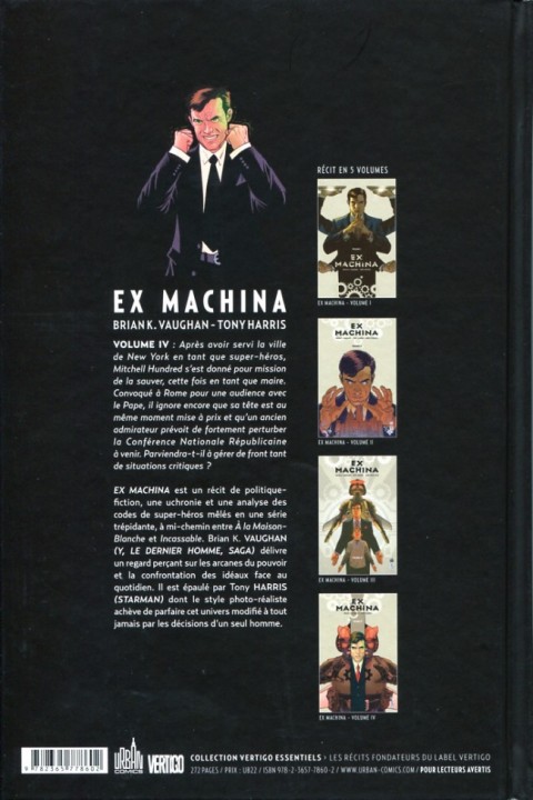 Verso de l'album Ex Machina Tome 4 Volume IV
