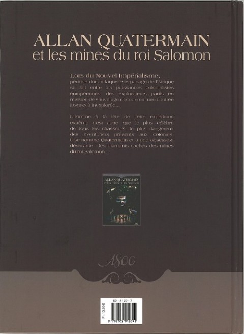Verso de l'album Allan Quatermain et les mines du Roi Salomon Tome 1 L'Équipée Sauvage