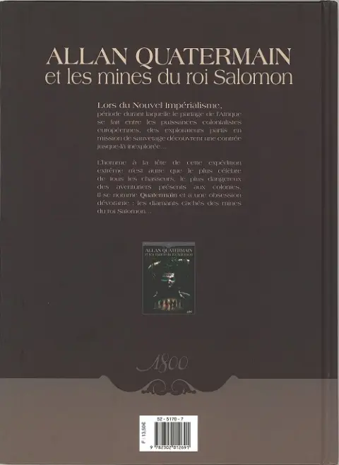 Verso de l'album Allan Quatermain et les mines du Roi Salomon Tome 1 L'Équipée Sauvage